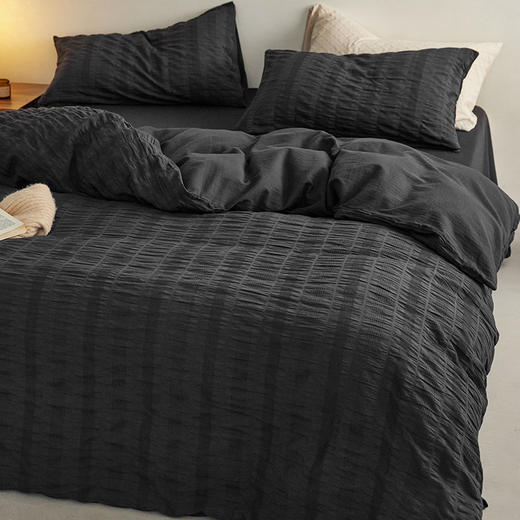 【水洗棉提花四件套】全棉提花水洗四件套纯色柔软亲肤床品套件裸睡 商品图3