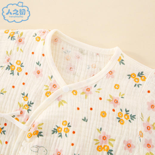 【卡通纯棉纱布蝴蝶衣】人之初新生儿衣服0-3个月6纯棉纱布春夏季初生宝宝蝴蝶衣婴儿连体 商品图2