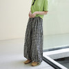 绽放286朵/氧气裤强捻微皱肌理感格子裤纯棉轻灯笼裤薄款休闲裙裤 商品缩略图1