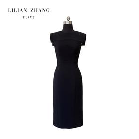 LILIAN ZHANG——都市力量—纯粹经典—挚爱高级感修身小黑裙 2301081