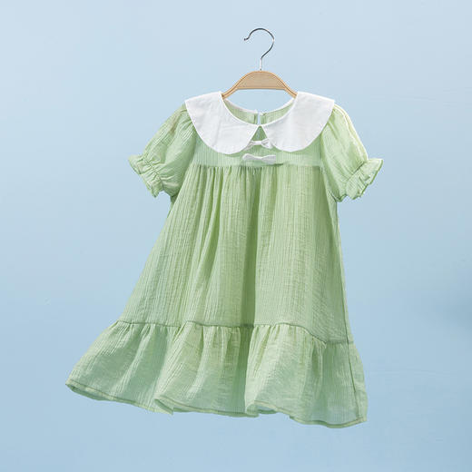 贝贝怡儿童裙子夏季新款薄款亲肤透气甜美短袖宝宝连衣裙ZB2DQ008 商品图4