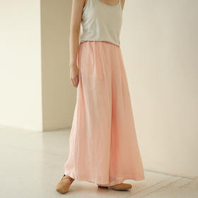 绽放196+197朵/白月光宽松高级感100支纯苎麻双层白色飘逸仙女阔腿裤