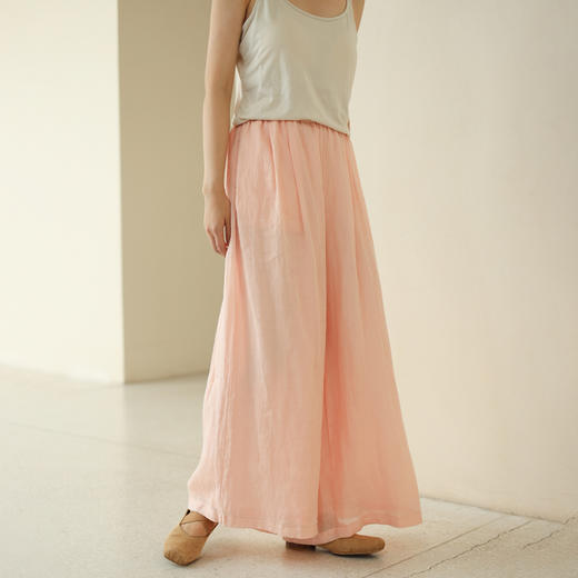 绽放196+197朵/白月光宽松高级感100支纯苎麻双层白色飘逸仙女阔腿裤 商品图0