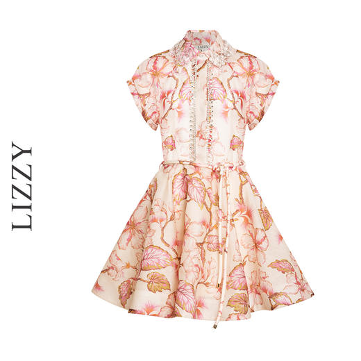 LIZZY优雅名媛千金宫廷风印花丝麻仙女风连衣裙7992 商品图4