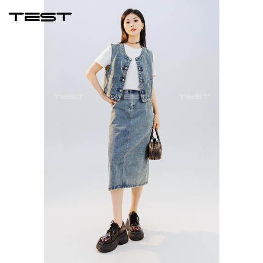 夏上新时尚牛仔气质清新套装裙4242011 商品图2