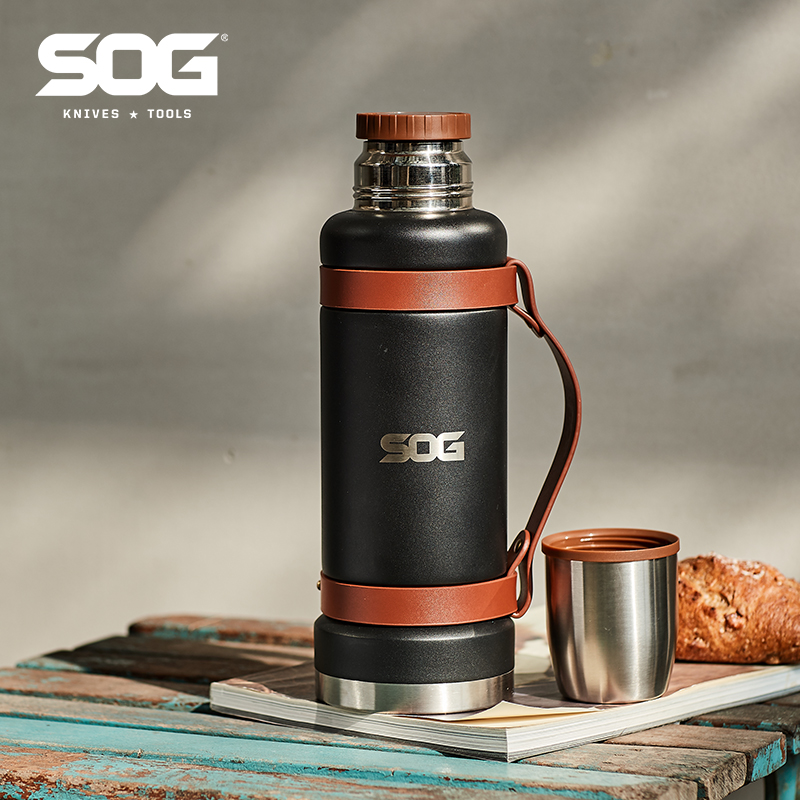 SOG索格304不锈钢1.2L登山户外运动旅行饮水壶保温杯便携自驾壶大容量
