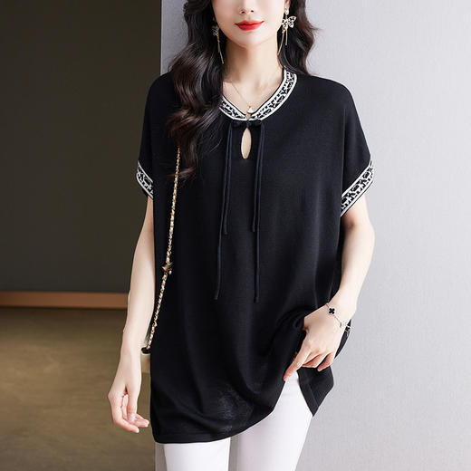 中长款短袖T恤宽松，新中式国风上衣CC-tbrk-6836 商品图2