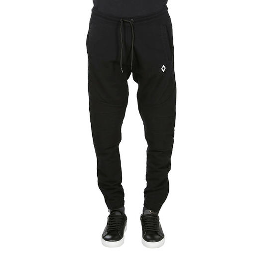 MARCELO BURLON 男士徽标印花棉质休闲运动裤 黑色 CMCH013R196301011001 商品图1