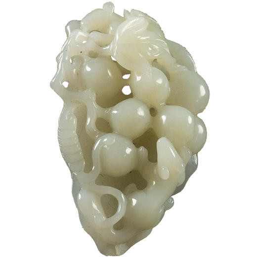 清 玉雕松鼠葡萄把件 商品图5
