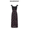 MAXRIENY黑底粉花飞飞袖吊带连衣裙(货号:MC88DR548) 商品缩略图4