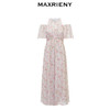 MAXRIENY浪漫度假连衣裙2024春季新款甜美长裙挂脖露肩荷叶袖裙子(货号:MS85DR071) 商品缩略图4