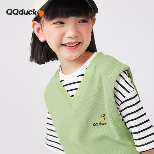 【两件套】【120-165】【可可鸭】女童夏季华夫格短袖短裤运动套装 商品图8