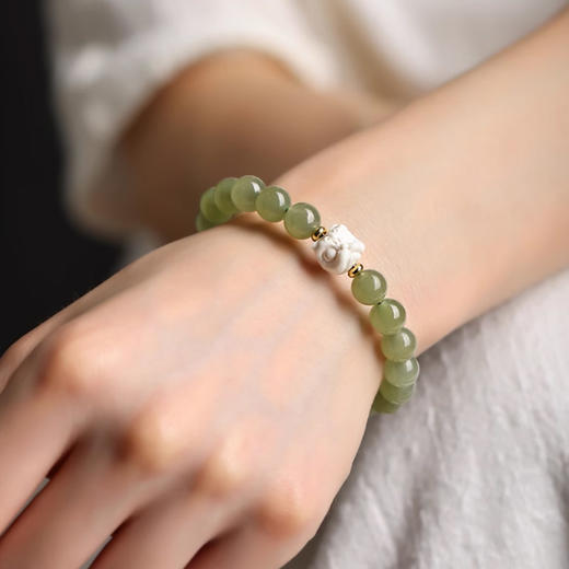 【经典】醒狮纳福和田玉手串 事事如意 平安顺遂 商品图1