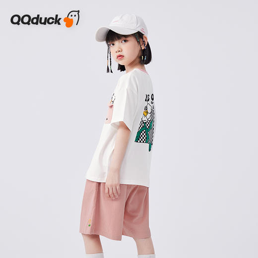 【清仓捡漏】【两件套】【120-165】【可可鸭】女童夏季短袖短裤套装（上衣：95%棉 5%氨纶 裤子：100%棉） 商品图3