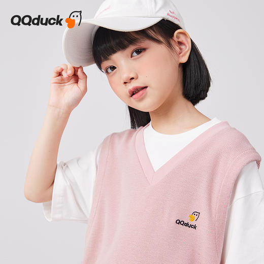 【两件套】【120-165】【可可鸭】女童夏季华夫格短袖短裤运动套装 商品图9