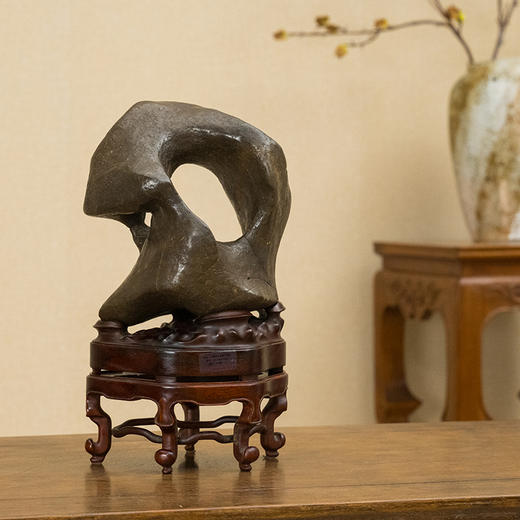 清 灵璧石文房赏石（红木座） 商品图4