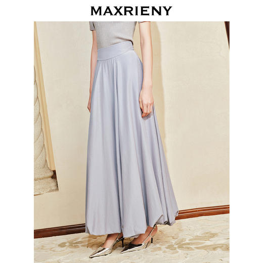 【商场同款-摩登女爵】MAXRIENY复古优雅低腰缎面半裙2024春款(货号:MC85SK032) 商品图2