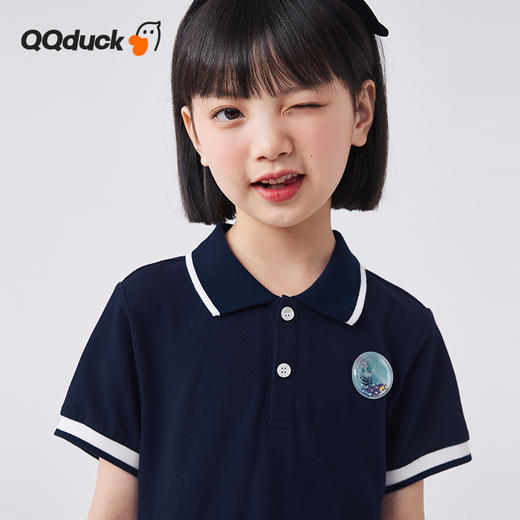 【120-165】【可可鸭】女童夏季短袖裙子polo领连衣裙 商品图6