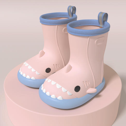 【云感软弹科技，鲨鱼儿童雨鞋】鲨鱼儿童雨鞋防水性能好，布面内网透气不闷脚，软而不塌轻质回弹，水鞋软底防滑男童女童幼儿防水胶鞋QQ父亲节礼物新年礼盒年货礼盒 商品图7