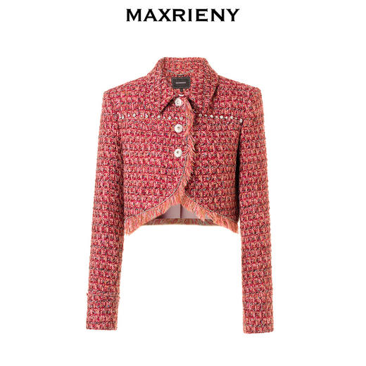 【商场同款】MAXRIENY新年红小香风外套华丽复古小香流苏钉珠外套(货号:MC88JA830) 商品图4