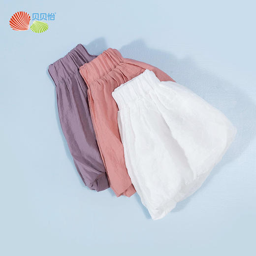 贝贝怡儿童短裤2024夏季休闲宽松舒适五分花苞裤子女童ZB2DK025 商品图1