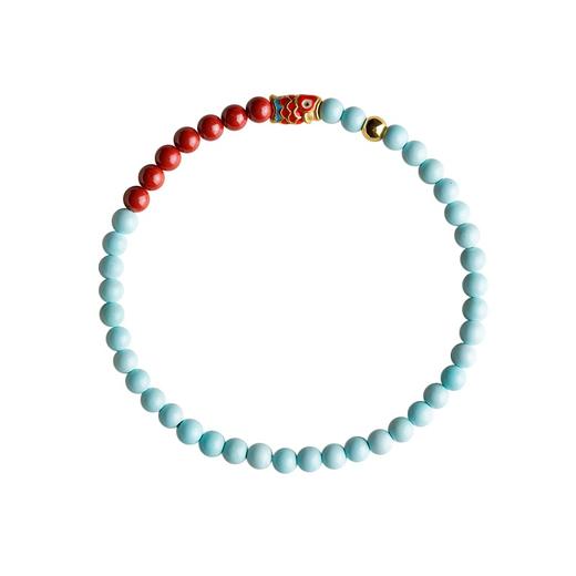 【经典】幸运锦鲤朱砂绿松石手串 精心设计 简约大气 商品图3