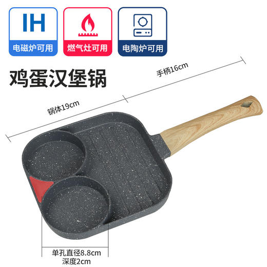 【早餐从不将就！每天3分钟花样早餐~】麦饭石二合一煎蛋锅 平底不粘鸡蛋锅 迷你煎锅早餐锅 厨房牛排锅！-QQ 商品图6