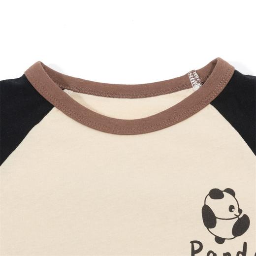 贝贝怡童装男童长袖T恤2024新款薄款春秋款纯棉熊猫上衣ZB1DS058 商品图2