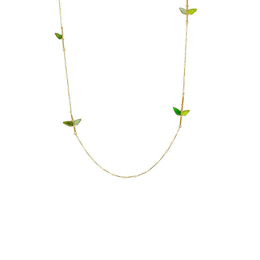 订购6个月到｜Gripoix Paris-Bamboo-竹叶 长款 项链［法国设计师］ 商品图0