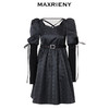 MAXRIENY宫廷复古风绑带设计娃娃裙早秋提花廓形连衣裙(货号:MS88DR556) 商品缩略图4