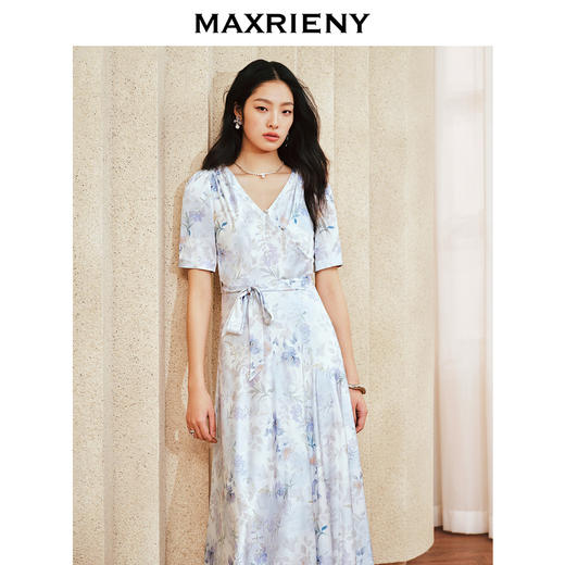 MAXRIENY欧式园艺复古风连衣裙2024夏款茶歇裙珍珠钻扣流苏裙子(货号:MS85DR257) 商品图1