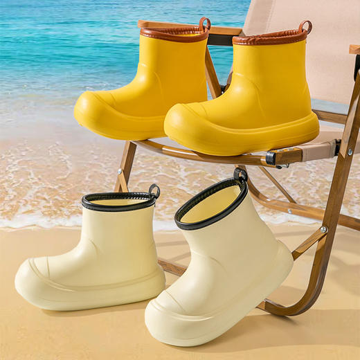 【追逐自由，糖果色儿童雨鞋】亲子系列儿童雨鞋，轻盈不闷穿着无负担舒适每一步，新款轻便防滑外穿可爱中小童亲子软底中筒雨靴QQ 商品图1