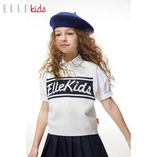 ELLEKIDS 童装 竹纤维弹力法式娃娃领泡泡袖衬衫 商品图2