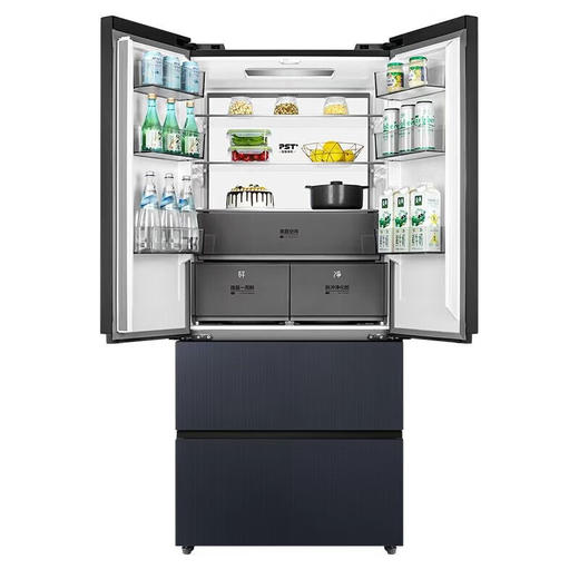 美的（Midea）526升多门冰箱 超薄嵌入式 底部散热 玻璃面板 智能家电 钻影灰 BCD-526WFGPZMA 企业业务 商品图2