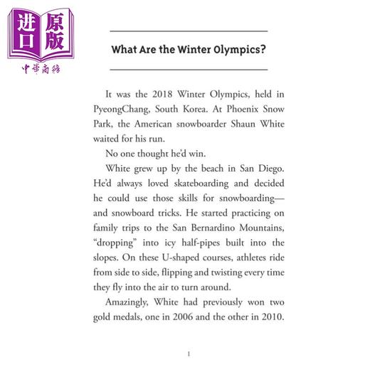 【中商原版】什么是冬季奥运会What Are the Winter Olympics英文原版 儿童科普读本 知识百科图书 进口读物8-12岁 Who HQ系列 商品图3
