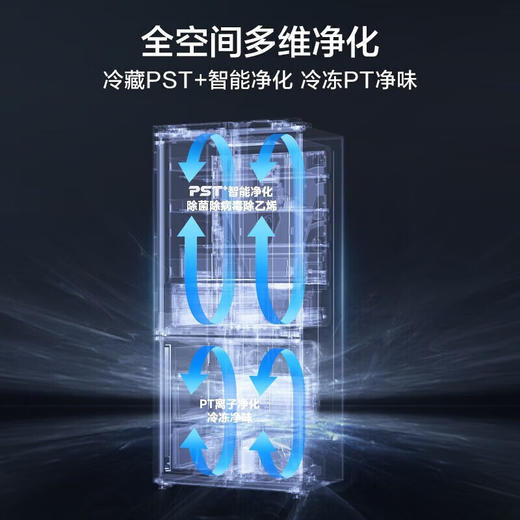 美的（Midea）微晶系列无缝嵌入式冰箱十字四开门家用超薄一级变频大容量除菌净味口感保鲜BCD-651WSGPZMA 宁静灰 商品图4