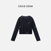COCO ZONE"碎花开衫"通勤百搭长袖单排扣针织衫气质圆领显瘦上衣CC1B0960 商品缩略图0