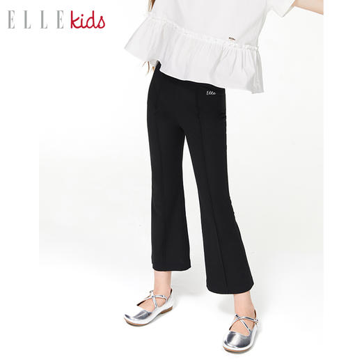 ELLEKIDS 童装 无痕腰罗马布松紧腰打微喇裤 商品图0