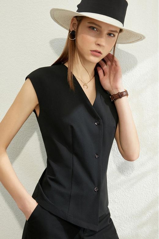 AMII/艾米 V领无袖马甲外套长裤套装 12031 商品图7