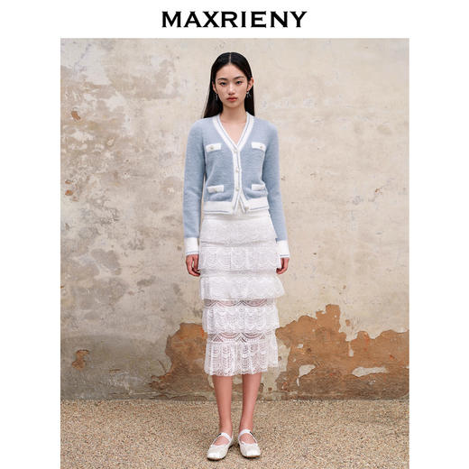 MAXRIENY复古优雅氛围感撞边拼接外套秋冬修身上衣(货号:MS88JA751) 商品图0