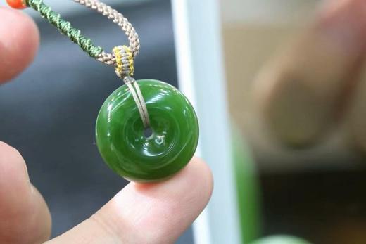 菲菲玉美人-和田碧玉猫眼平安扣 商品图0