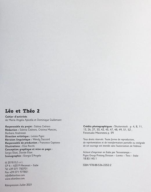 【中商原版】ELI 法语少儿教材 莱奥与特奥 2级 练习册 配音频CD LEO ET THEO 2 WB +Audio CD法文原版 教材教辅用书 法语学习 商品图4