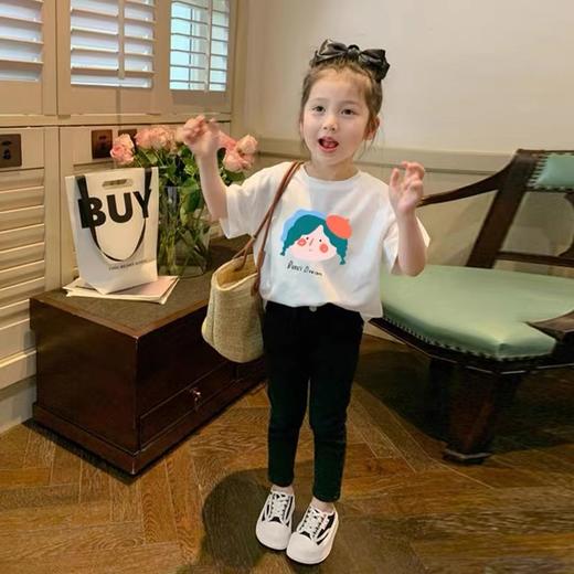 2件39.9元【童T】男童女童同款100%棉（绿发女孩）印花T恤-喜出 商品图1