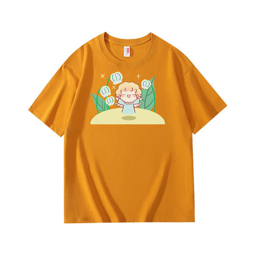 溪水边原创设计小天使纯棉T恤220克宽松款 商品图1