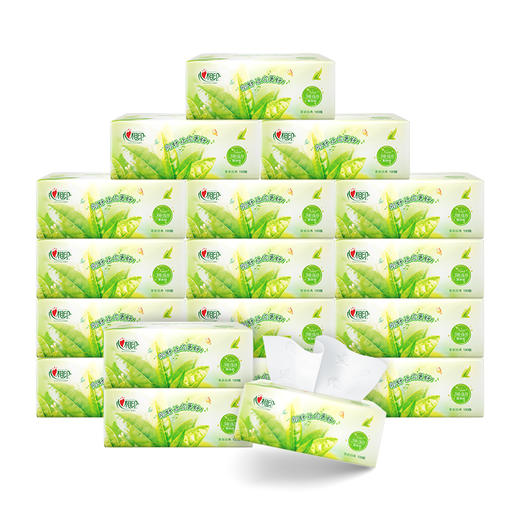 心相印茶语经典100抽20包装三层塑装纸面巾 DT20100（箱装） 商品图0