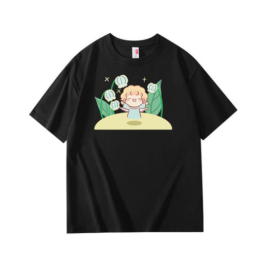 溪水边原创设计小天使纯棉T恤220克宽松款 商品图9