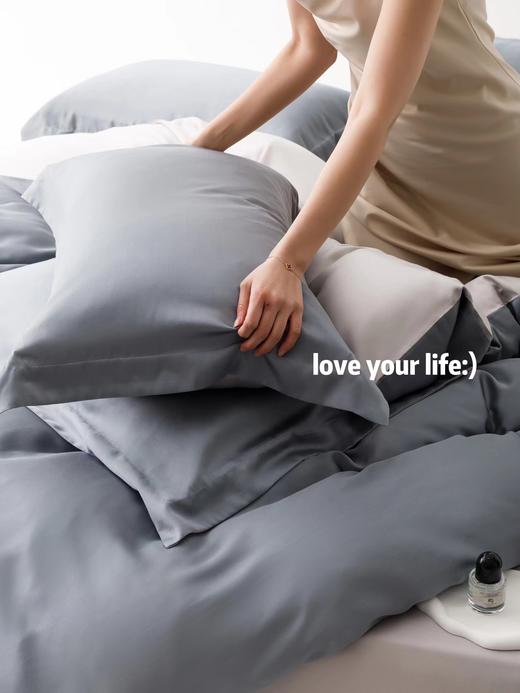 利路米夏季莱赛尔柔滑凉爽60S纯色天丝四件套魅影灰 商品图2