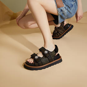 MIO米奥夏季小香风女鞋舒适亲肤厚底休闲凉鞋沙滩鞋女鞋M243132008