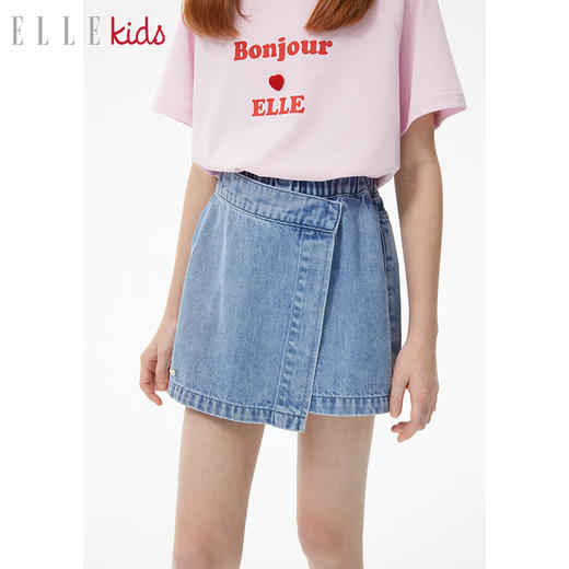 ELLEKIDS 童装 莱赛尔软牛仔百搭休闲裙裤短裤 商品图2