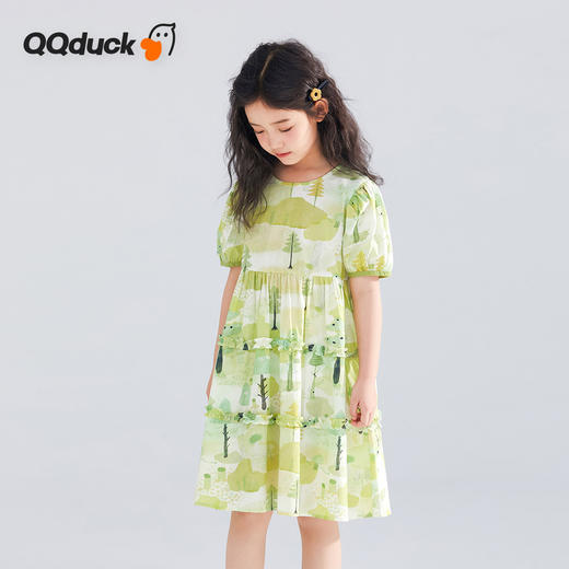 【120-165】【可可鸭】女童短袖连衣裙夏季碎花田园裙子 商品图9